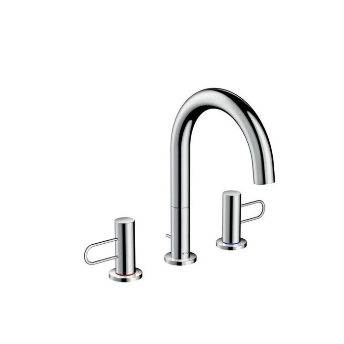 lavendel grens snap hansgrohe Axor Uno 200 Washbasin faucet 38054000 chrome, 3-hole tap, with  hansgrohe Axor Uno