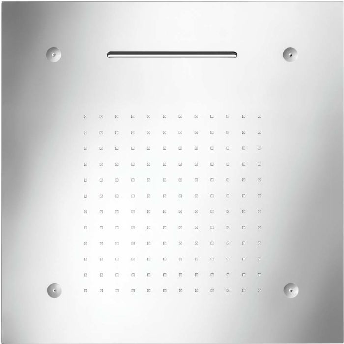 Herzbach Living Spa Herzbach Living Spa Polished Stainless Steel 50x50 Cm Recessed Ceiling