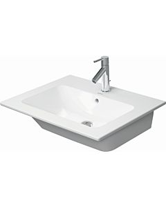 Duravit Me by Starck furniture washbasin 23366332601 63 x 49 cm, white silk matt, WonderGliss, without tap hole, with overflow, with tap hole bench