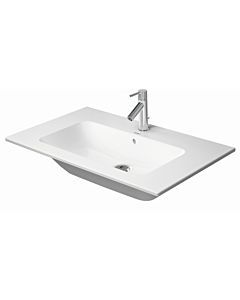 Duravit Me by Starck furniture washbasin 2336833260 83 x 49 cm, white silk matt, without tap hole, with overflow, with tap hole bench