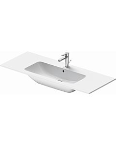 Duravit Me by Starck furniture washbasin 2336123260 123 x 49 cm, white silk matt, without tap hole, with overflow, with tap hole bench