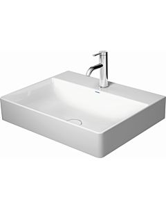 Duravit DuraSquare washbasin 23536000731 white wondergliss, 60x47cm, 3 tap holes, ground