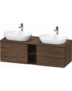 Duravit D-Neo vanity unit DE4950B2121 140 x 55 cm, Nussbaum Dunkel , wall-mounted, 2 drawers, 2000 console plate, basin on both sides