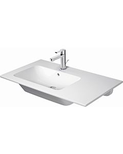 Duravit Me by Starck furniture washbasin 23458332581 83x49cm, basin on the left, with overflow, tap platform, 2 tap holes, white silk matt, WonderGliss