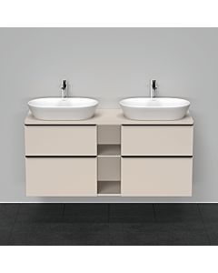 Duravit D-Neo vanity unit DE4970B9191 140 x 55 cm, Taupe Matt , wall-mounted, 4 drawers, 2000 console panel, basin on both sides