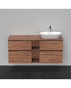 Duravit D-Neo meuble sous-lavabo DE4970R7979 140 x 55 cm, Nussbaum Natur , suspendu, 4 tiroirs, console 2000 , vasque à droite