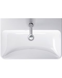 Duravit Me by Starck washbasin compact 23436032001 60 x 40 cm, with overflow, with tap platform, white silk matt, Wondergliss, 2000 tap hole