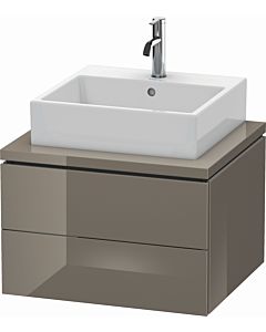 L-Cube Duravit vasque LC581508989 62 x 54,7 cm, gris flanelle brillant, pour console, 2 tiroirs