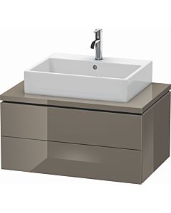 L-Cube Duravit vasque LC581708989 82 x 54,7 cm, gris flanelle brillant, pour console, 2 tiroirs