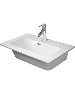 Duravit Me by Starck furniture washbasin compact 23426332601 63 x 40 cm, white silk matt, WonderGliss, without tap hole, with overflow, with tap hole bench