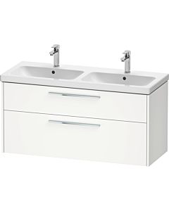 Duravit D-Code double vanity unit DC4674010180000 , chrome handle, Weiß Matt , wall-mounted, 2 drawers, 1184x555x460 mm