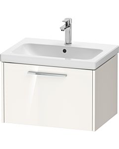 Duravit D-Code Waschtischunterschrank DC4666010220000 Griff Chrom, Weiß Hochglanz, Wandhängend, Auszug 1, 634x400x460 mm