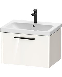 Duravit D-Code Waschtischunterschrank DC46660BD220000 Griff Diamantschwarz, Weiß Hochglanz, Wandhängend, Auszug 1, 634x400x460 mm