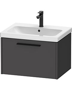 Duravit D-Code Waschtischunterschrank DC46660BD490000 Griff Diamantschwarz, Graphit Matt, Wandhängend, Auszug 1, 634x400x460 mm