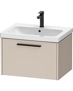 Duravit D-Code Waschtischunterschrank DC46660BD910000 Griff Diamantschwarz, Taupe Matt, Wandhängend, Auszug 1, 634x400x460 mm