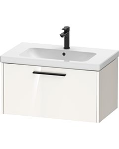 Duravit D-Code meuble sous-vasque DC46670BD220000 poignée diamant noir, Weiß Hochglanz , suspendu, 784x400x460 mm