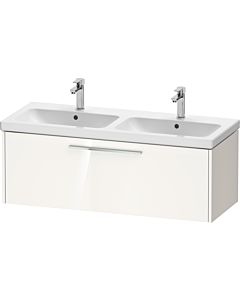 Duravit D-Code Doppel-Waschtischunterschrank DC4669010220000 Griff Chrom, Weiß Hochglanz, Wandhängend, Auszug 1, 1184x400x460 mm