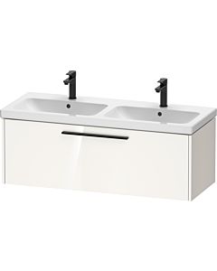 Duravit D-Code Doppel-Waschtischunterschrank DC46690BD220000 ,Griff Diamantschwarz, Weiß Hochglanz, Wandhängend, 1184x400x460 mm