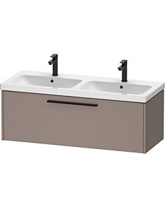 Duravit D-Code Doppel-Waschtischunterschrank DC46690BD430000 ,Griff Diamantschwarz, Basalt Matt, Wandhängend, Auszug 1, 1184x400x460 mm