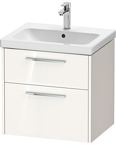 Duravit D-Code meuble sous-vasque DC4670010220000 , poignée chromée, Weiß Hochglanz , suspendu, tiroirs 2, 584x555x460 mm