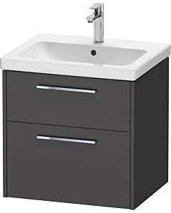 Duravit D-Code Waschtischunterschrank DC4670010490000 ,Griff Chrom, Graphit Matt, Wandhängend, Schubkästen 2, 584x555x460 mm