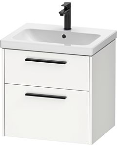 Duravit D-Code meuble sous-vasque DC46700BD180000 , poignée noir diamant, Weiß Matt , suspendu, tiroirs 2, 584x555x460 mm