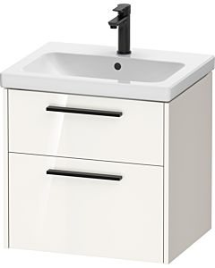 Duravit D-Code vanity unit DC46700BD220000 , handle diamond black, Weiß Hochglanz , wall-mounted, drawers 2, 584x555x460 mm