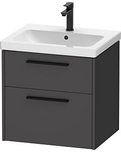 Duravit D-Code Waschtischunterschrank DC46700BD490000 ,Griff Diamantschwarz, Graphit Matt, Wandhängend, Schubkästen 2, 584x555x460 mm