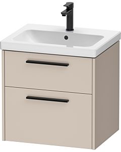 Duravit D-Code Waschtischunterschrank DC46700BD910000 ,Griff Diamantschwarz, Taupe Matt, Wandhängend, Schubkästen 2, 584x555x460 mm