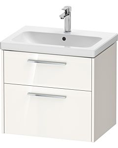 Duravit D-Code meuble sous-vasque DC4671010220000 , poignée chromée, Weiß Hochglanz , suspendu, tiroirs 2, 634x555x460 mm