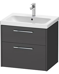 Duravit D-Code Waschtischunterschrank DC4671010490000 ,Griff Chrom, Graphit Matt, Wandhängend, Schubkästen 2, 634x555x460 mm