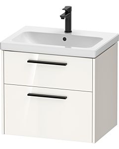 Duravit D-Code meuble sous-vasque DC46710BD220000 , poignée noir diamant, Weiß Hochglanz , suspendu, tiroirs 2, 634x555x460 mm