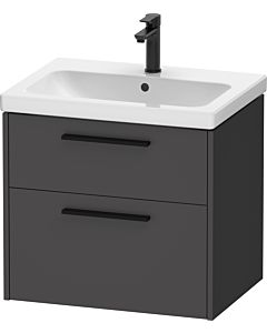 Duravit D-Code meuble sous-vasque DC46710BD490000 , poignée noir diamant, Graphit Matt , suspendu, tiroirs 2, 634x555x460 mm