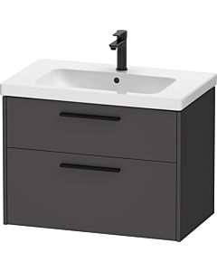 Duravit D-Code Waschtischunterschrank DC46720BD490000 ,Griff Diamantschwarz, Graphit Matt, Wandhängend, Schubkästen 2, 784x555x460 mm