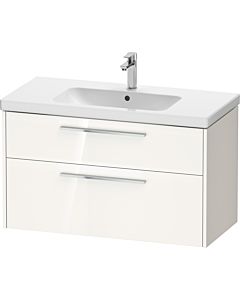 Duravit D-Code Waschtischunterschrank DC4673010220000 ,Griff Chrom, Weiß Hochglanz, Wandhängend, Schubkästen 2, 984x555x460 mm