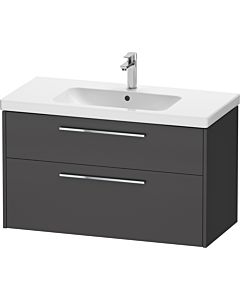 Duravit D-Code Waschtischunterschrank DC4673010490000 ,Griff Chrom, Graphit Matt, Wandhängend, Schubkästen 2, 984x555x460 mm