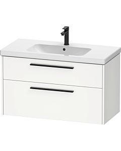 Duravit D-Code meuble sous-vasque DC46730BD180000 , poignée noir diamant, Weiß Matt , suspendu, tiroirs 2, 984x555x460 mm