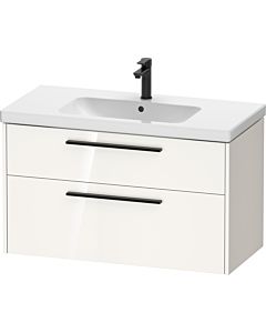 Duravit D-Code Waschtischunterschrank DC46730BD220000 ,Griff Diamantschwarz, Basalt Hochglanz, Wandhängend, Schubkästen 2, 984x555x460 mm