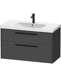 Duravit D-Code Waschtischunterschrank DC46730BD490000 ,Griff Diamantschwarz, Graphit Matt, Wandhängend, Schubkästen 2, 984x555x460 mm