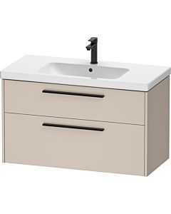 Duravit D-Code Waschtischunterschrank DC46730BD910000 ,Griff Diamantschwarz, Taupe Matt, Wandhängend, Schubkästen 2, 984x555x460 mm