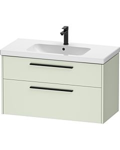 Duravit D-Code meuble sous-vasque DC46730BDHH0000 , poignée noir diamant, vert pâle mat, suspendu, tiroirs 2, 984x555x460 mm