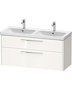 Duravit D-Code double vanity unit DC4674010220000 , chrome handle, Weiß Hochglanz , wall-mounted, 2 drawers, 1184x555x460 mm