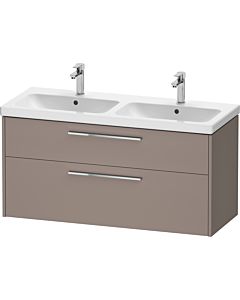 Duravit D-Code double vanity unit DC4674010430000 , chrome handle, Basalt Matt , wall-mounted, 2 drawers, 1184x555x460 mm