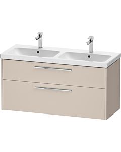 Duravit D-Code double vanity unit DC4674010910000 , chrome handle, Taupe Matt , wall-mounted, 2 drawers, 1184x555x460 mm