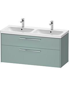 Duravit D-Code double vanity unit DC4674010HG0000 , chrome handle, fjord green matt, wall-mounted, 2 drawers, 1184x555x460 mm