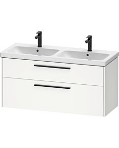 Duravit D-Code meuble sous-vasque double DC46740BD180000 , poignée noir diamant, Weiß Matt , suspendu, tiroirs 2, 1184x555x460 mm