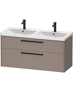 Duravit D-Code double vanity unit DC46740BD430000 , handle diamond black, Basalt Matt , wall-mounted, 2 drawers, 1184x555x460 mm