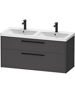 Duravit D-Code double vanity unit DC46740BD490000 , handle diamond black, Graphit Matt , wall-mounted, 2 drawers, 1184x555x460 mm