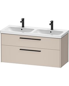 Duravit D-Code double vanity unit DC46740BD910000 , handle diamond black, Taupe Matt , wall-mounted, 2 drawers, 1184x555x460 mm