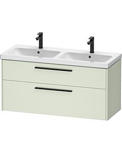 Duravit D-Code Doppel-Waschtischunterschrank DC46740BDHH0000 ,Griff Diamantschwarz, Blassgrün Matt, Wandhängend, Schubkästen 2, 1184x555x460 mm